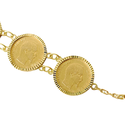 Bracelet Pièces - Or Jaune 750 & Pièces 10 Francs Napoléon