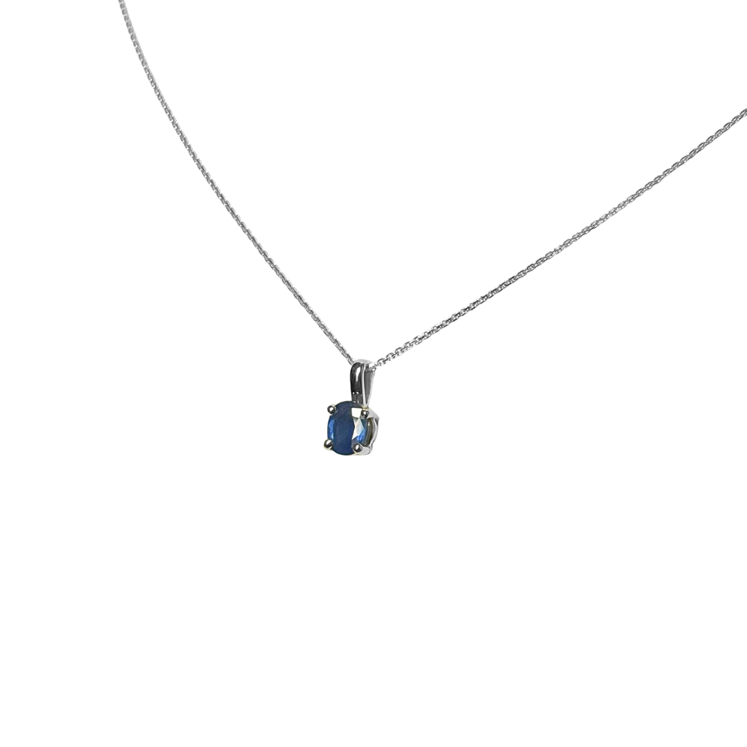 Collier Saphir - Or Blanc 750