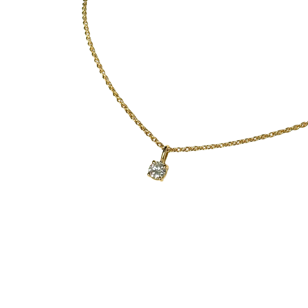 Collier Solitaire - Or Jaune 750 & Diamant