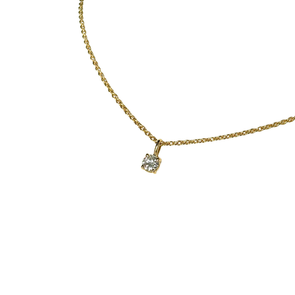 Collier Solitaire - Or Jaune 750 & Diamant
