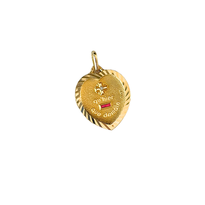 Pendentif Coeur Augis - Or Jaune 750 Rubis & Diamant
