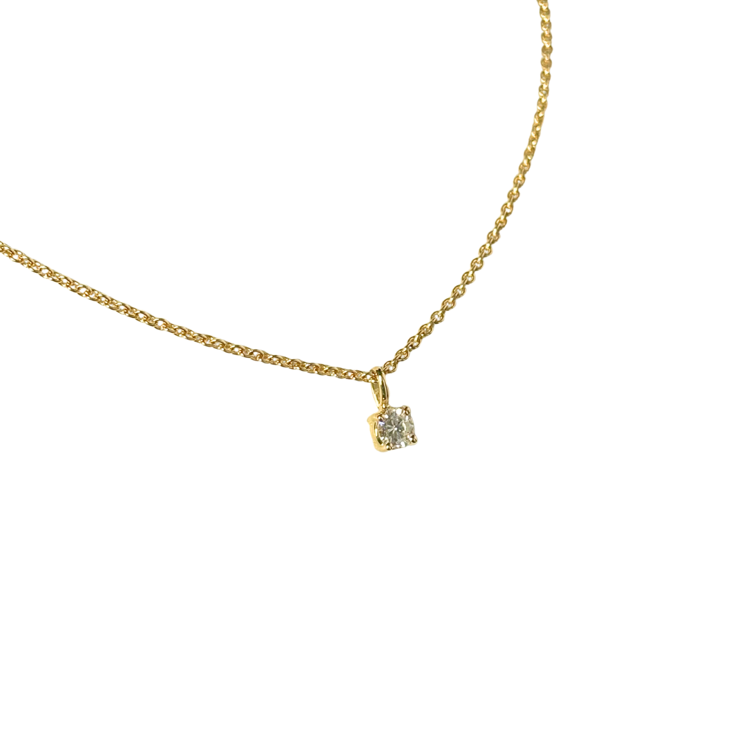 Collier Solitaire - Or Jaune 750 & Diamant