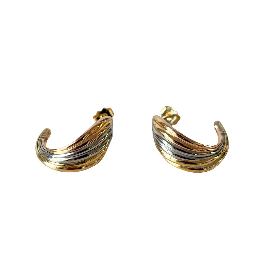 Boucles D'oreilles Créoles - 3 Ors 750