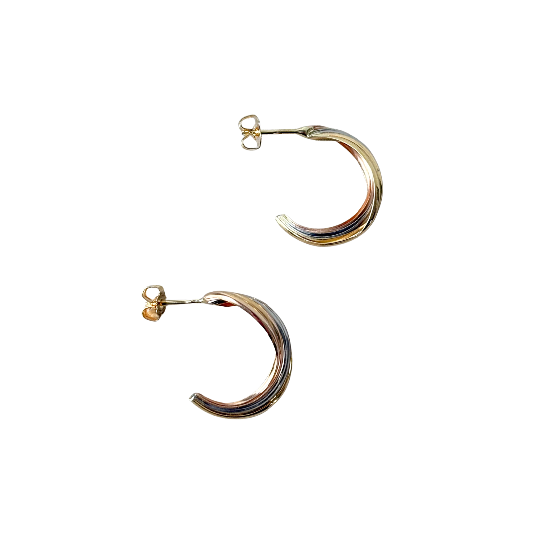 Boucles D'oreilles Créoles - 3 Ors 750
