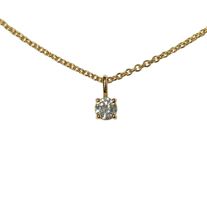 Collier Solitaire - Or Jaune 750 & Diamant