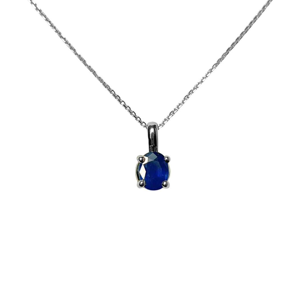 Collier Saphir - Or Blanc 750