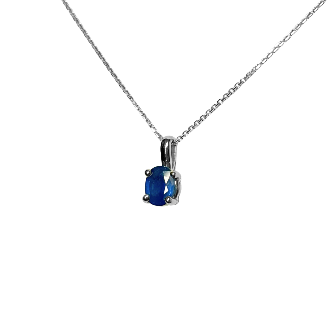 Collier Saphir - Or Blanc 750