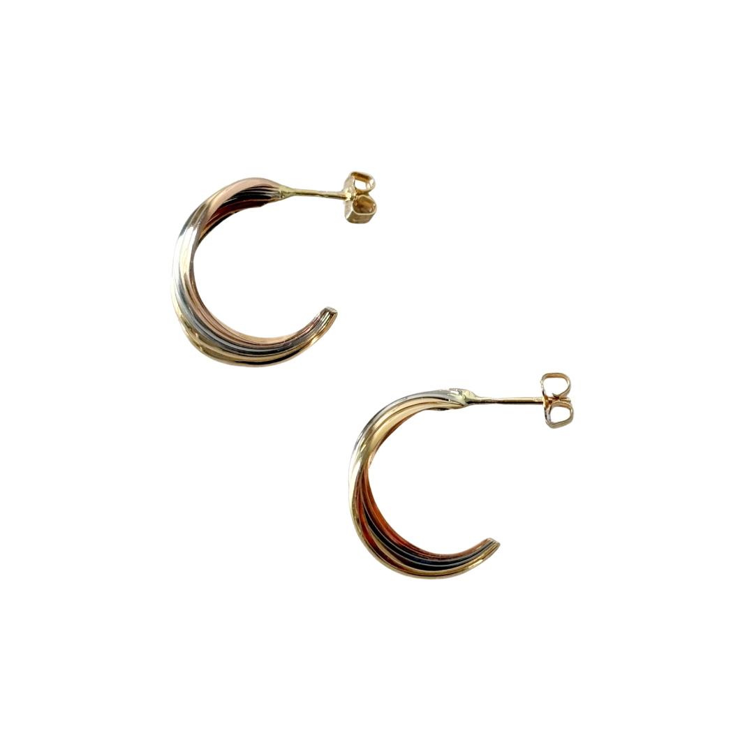 Boucles D'oreilles Créoles - 3 Ors 750