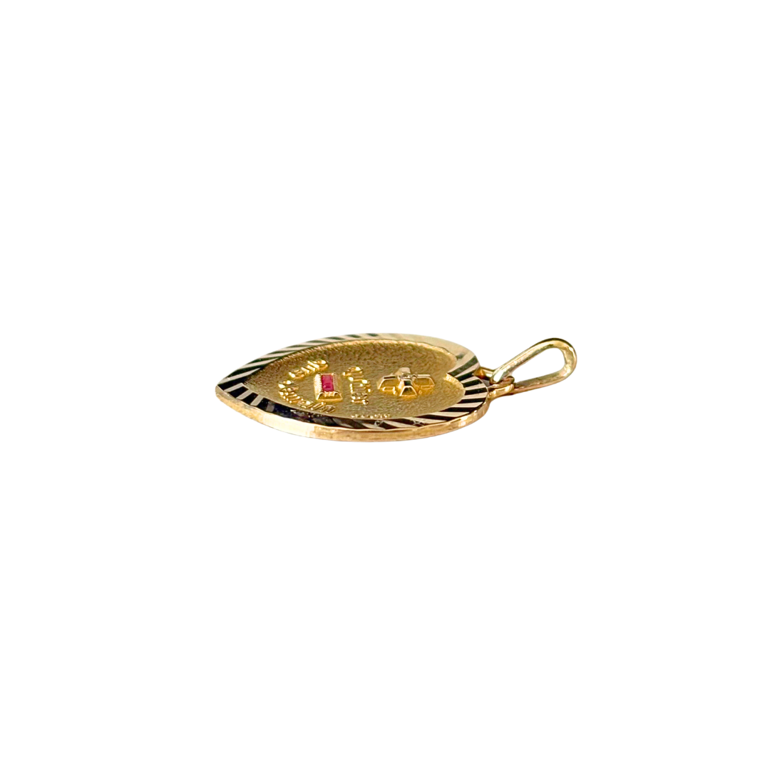 Pendentif Coeur Augis - Or Jaune 750 Rubis & Diamant