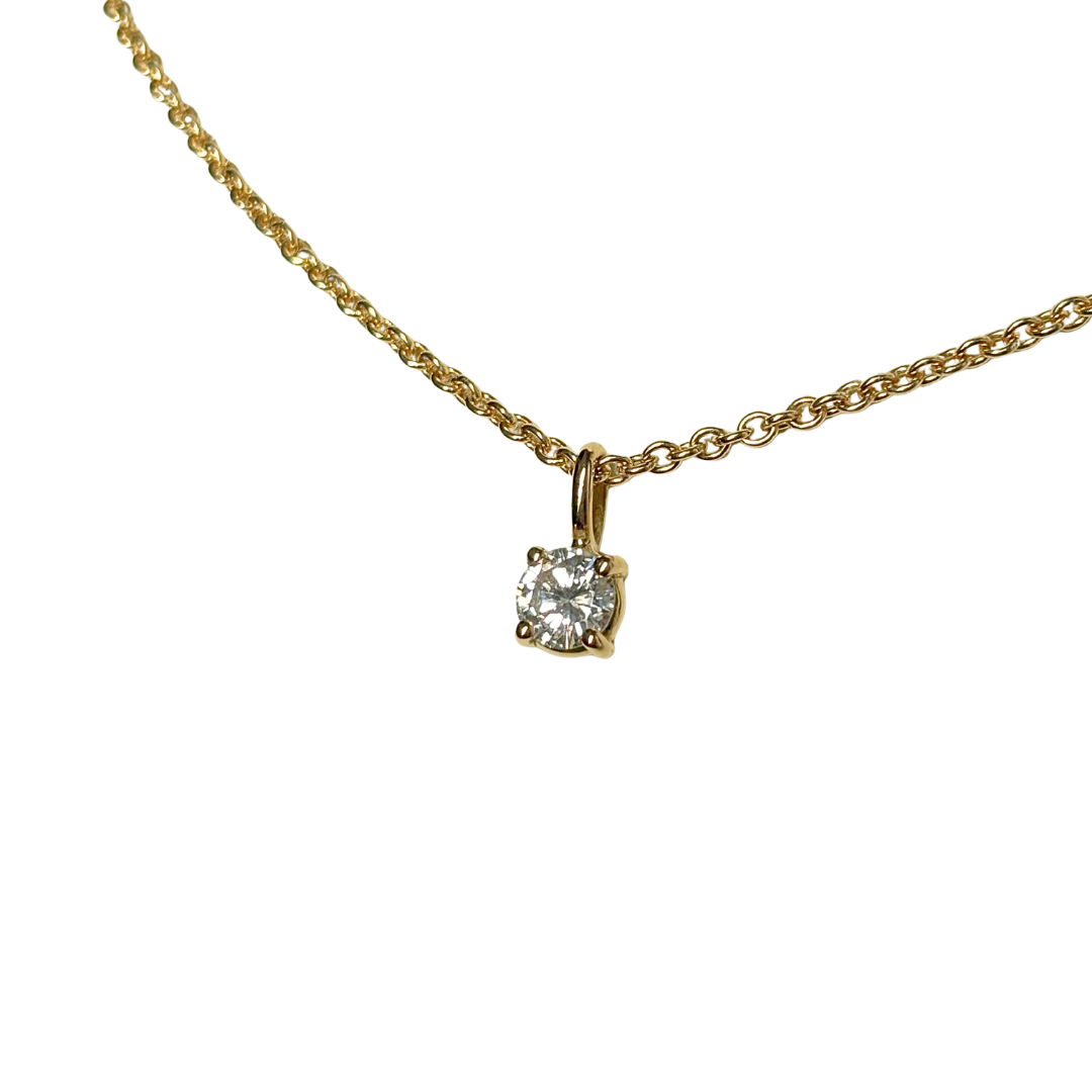 Collier Solitaire - Or Jaune 750 & Diamant
