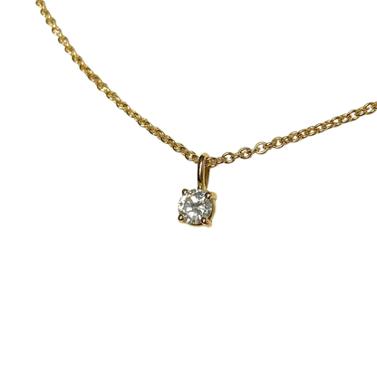 Collier Solitaire - Or Jaune 750 & Diamant