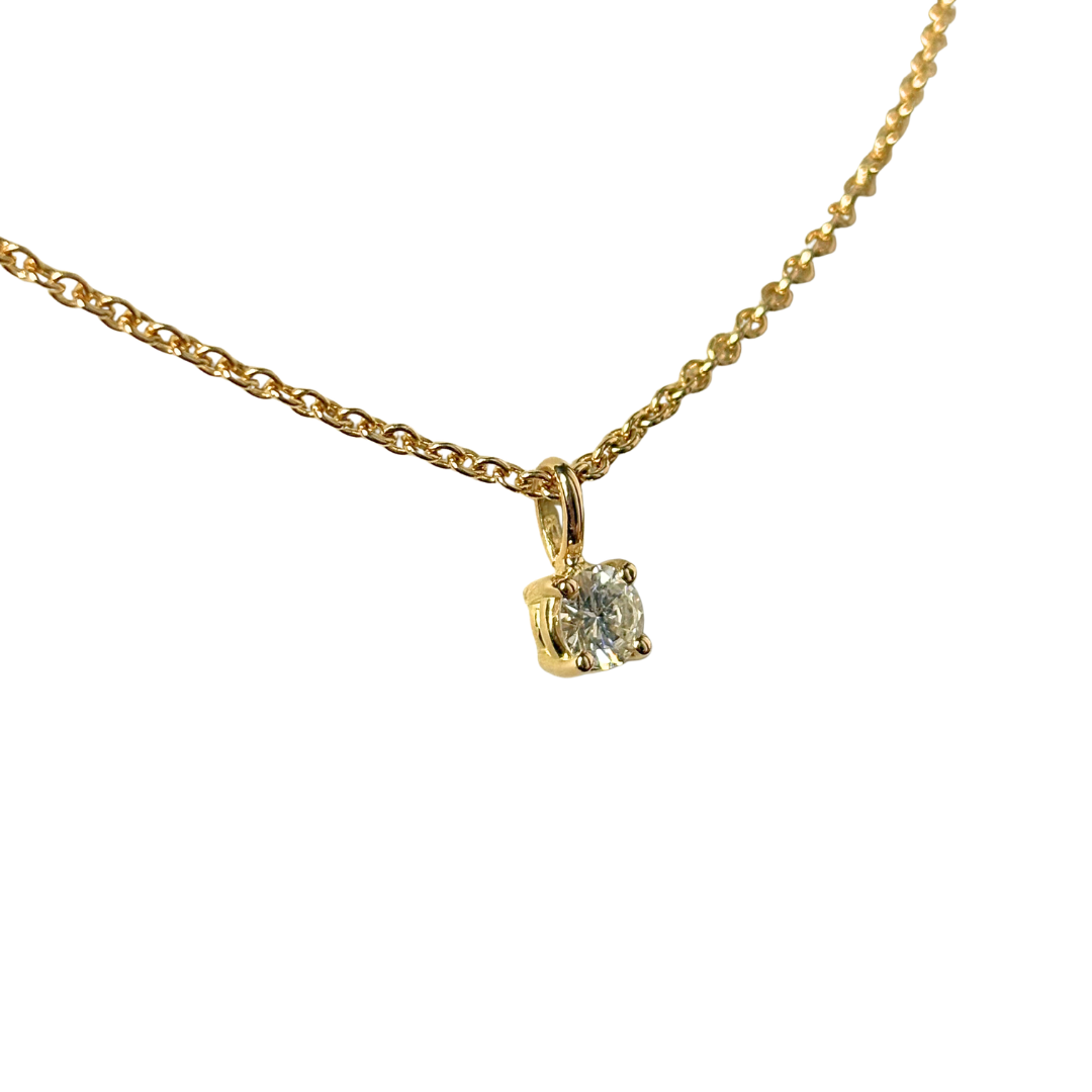 Collier Solitaire - Or Jaune 750 & Diamant