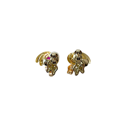 Boucles D'oreilles Vintage - Or Jaune 750 Perles & Diamants