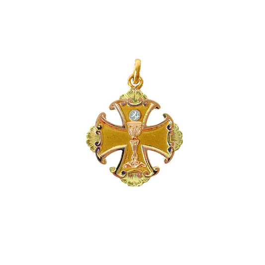 Pendentif Croix Vintage - Or Jaune 750