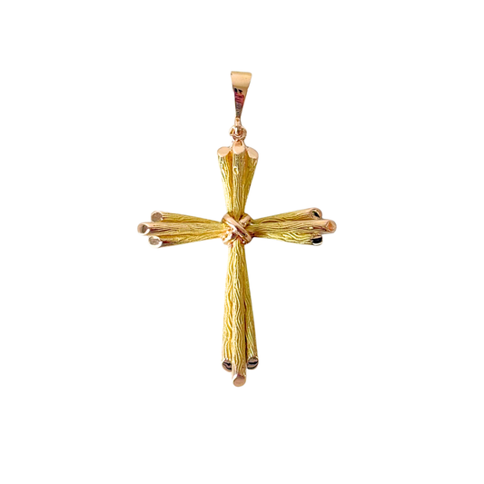 Pendentif Croix Vintage - Or Jaune 750