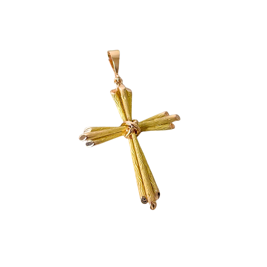 Pendentif Croix Vintage - Or Jaune 750