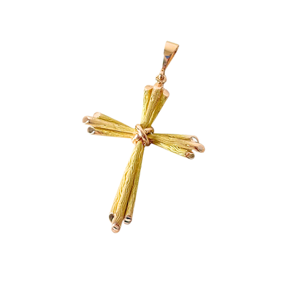 Pendentif Croix Vintage - Or Jaune 750