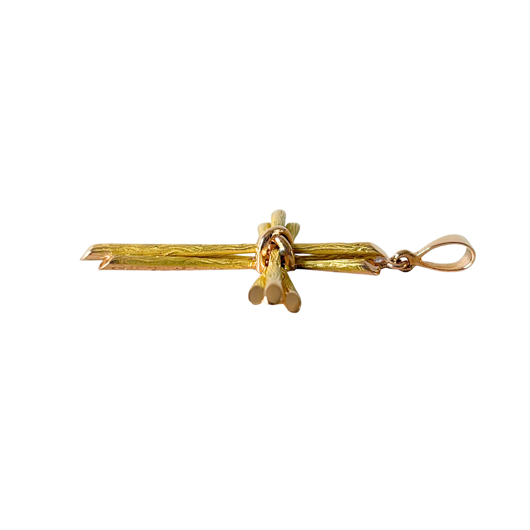 Pendentif Croix Vintage - Or Jaune 750