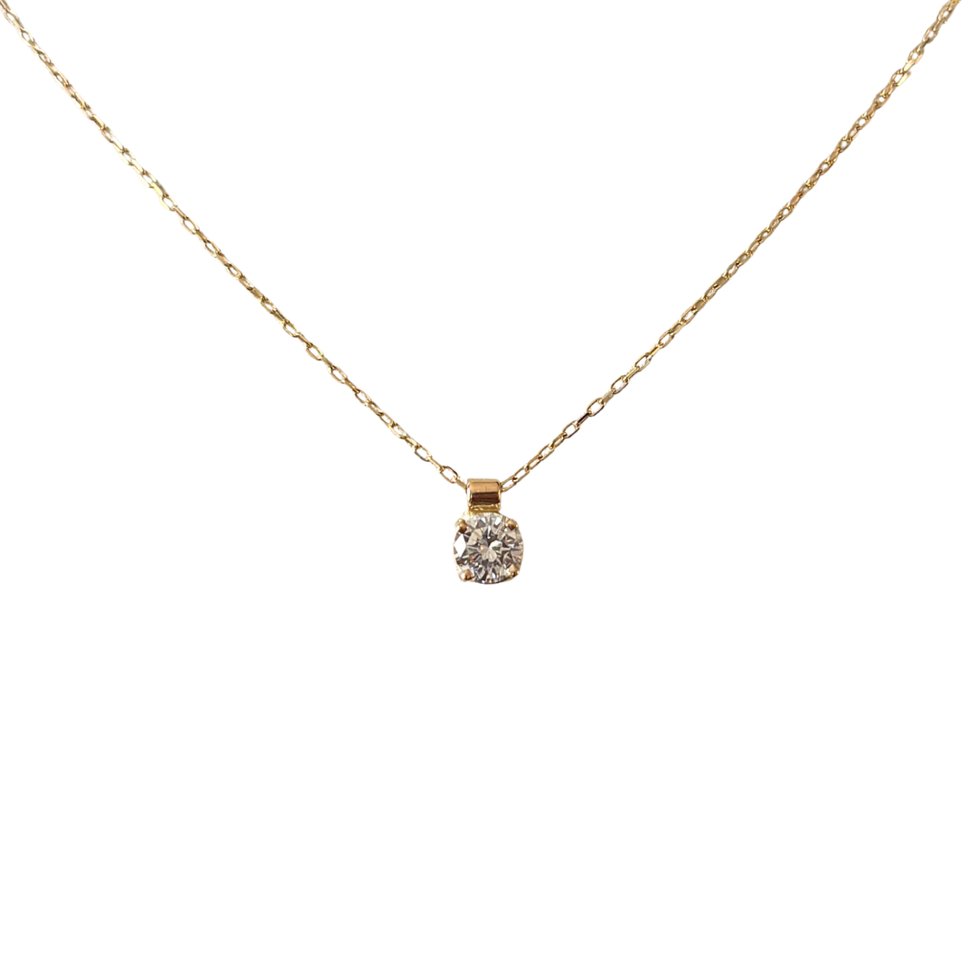 Collier Solitaire - Or Jaune 750 & Diamant