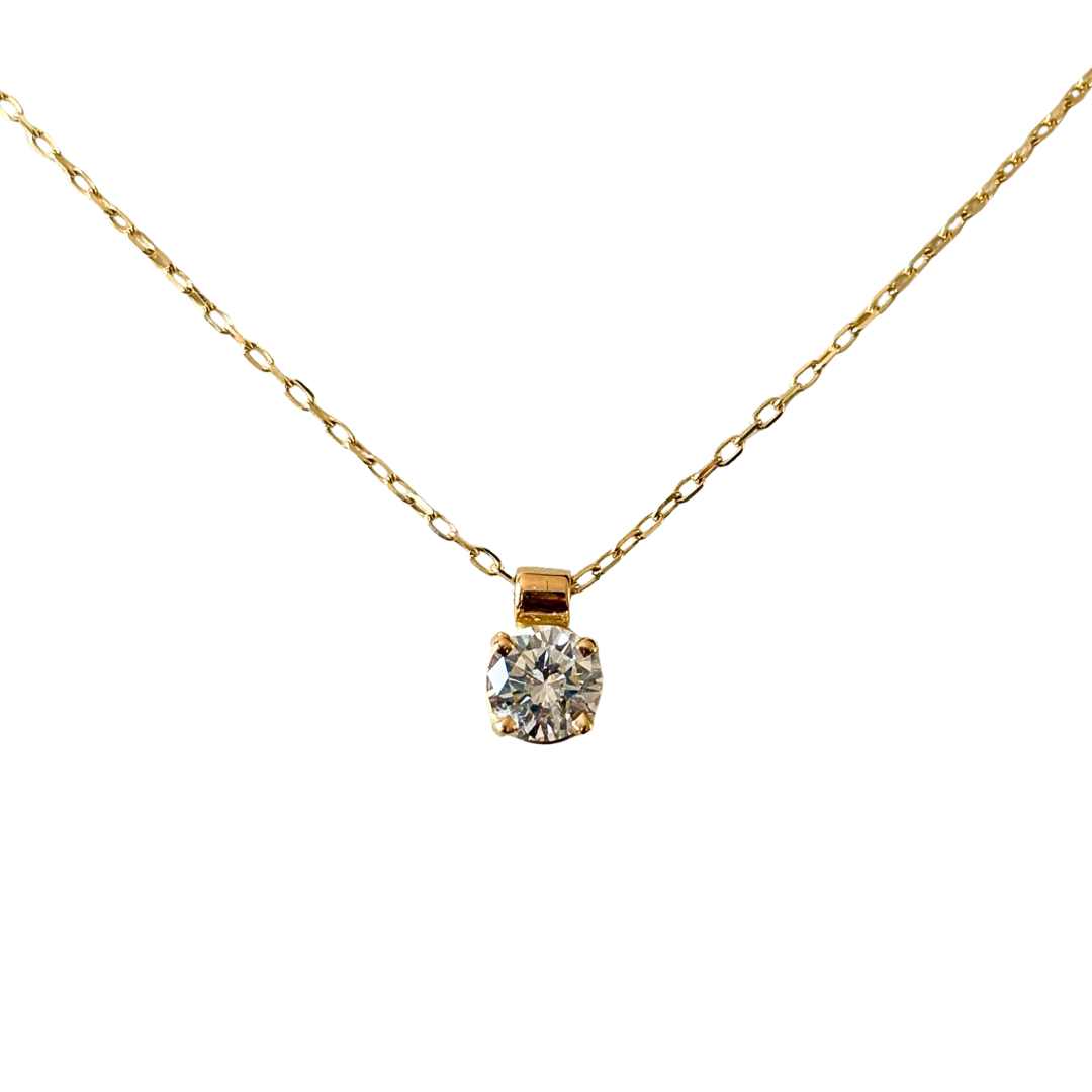 Collier Solitaire - Or Jaune 750 & Diamant