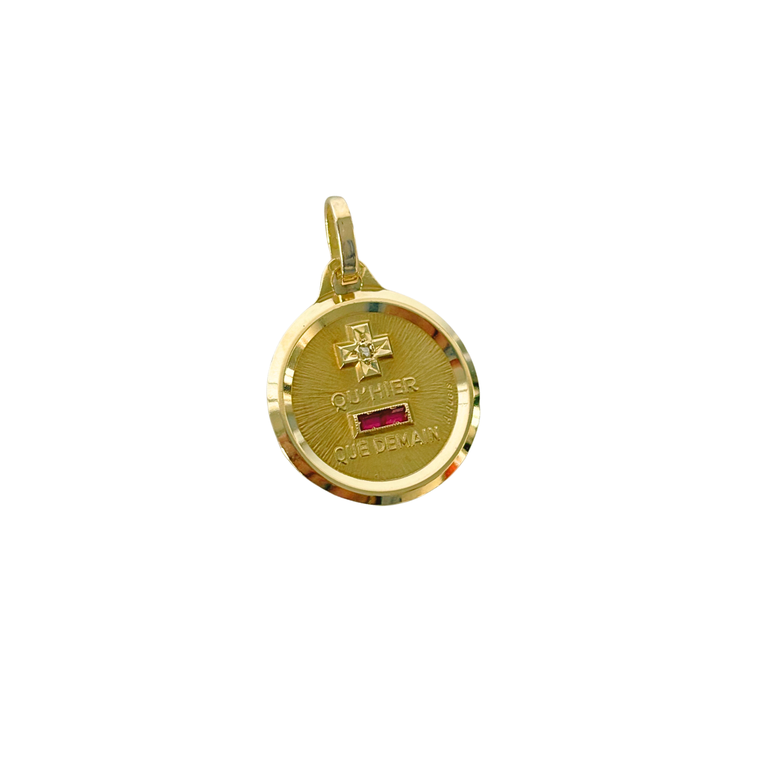 Pendentif Augis - Or Jaune 750 Rubis & Diamnt