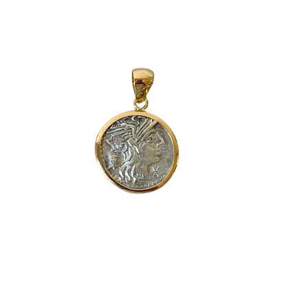 Pendentif Pièce - Or Jaune 750 & Pièce Denier Marcia Argent