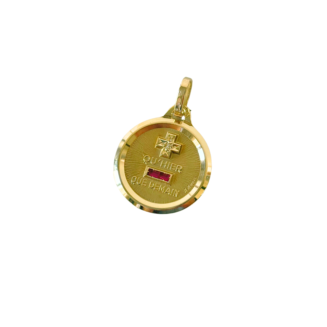 Pendentif Augis - Or Jaune 750 Rubis & Diamnt