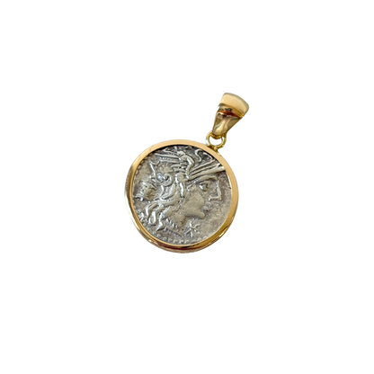 Pendentif Pièce - Or Jaune 750 & Pièce Denier Marcia Argent