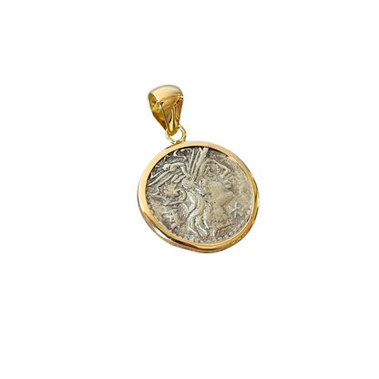 Pendentif Pièce - Or Jaune 750 & Pièce Denier Marcia Argent