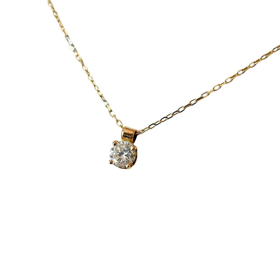 Collier Solitaire - Or Jaune 750 & Diamant