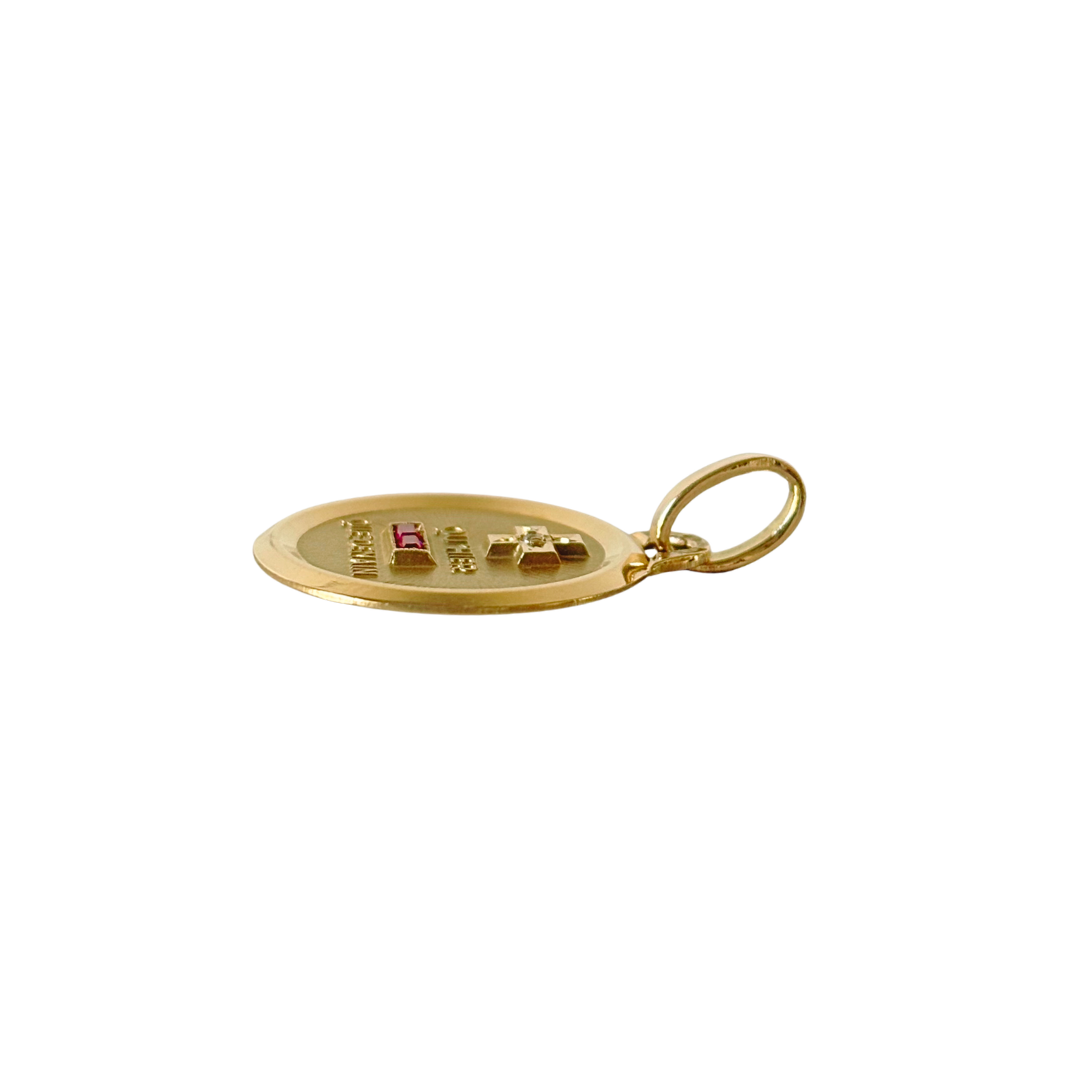 Pendentif Augis - Or Jaune 750 Rubis & Diamnt