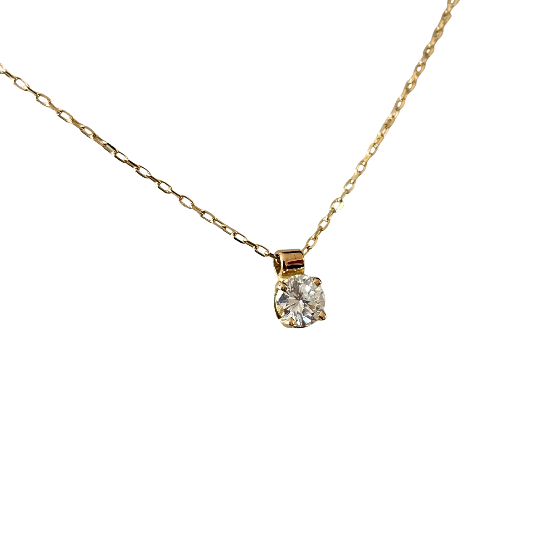 Collier Solitaire - Or Jaune 750 & Diamant