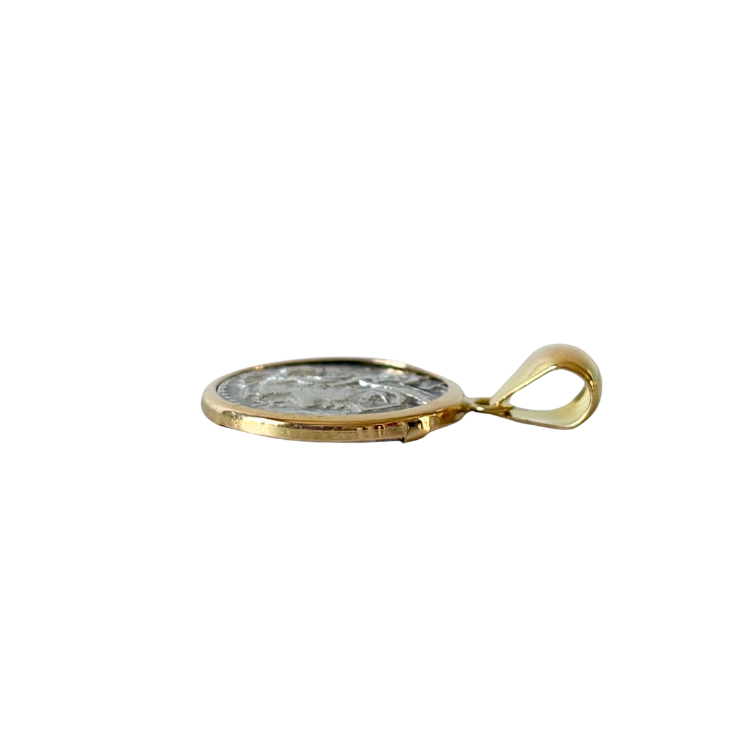 Pendentif Pièce - Or Jaune 750 & Pièce Denier Marcia Argent