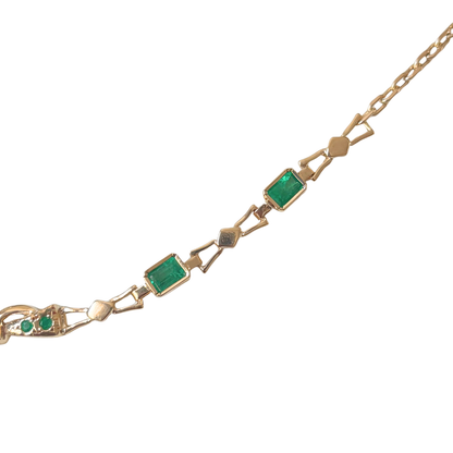 Collier Vintage - Or Jaune 750 & Émeraudes