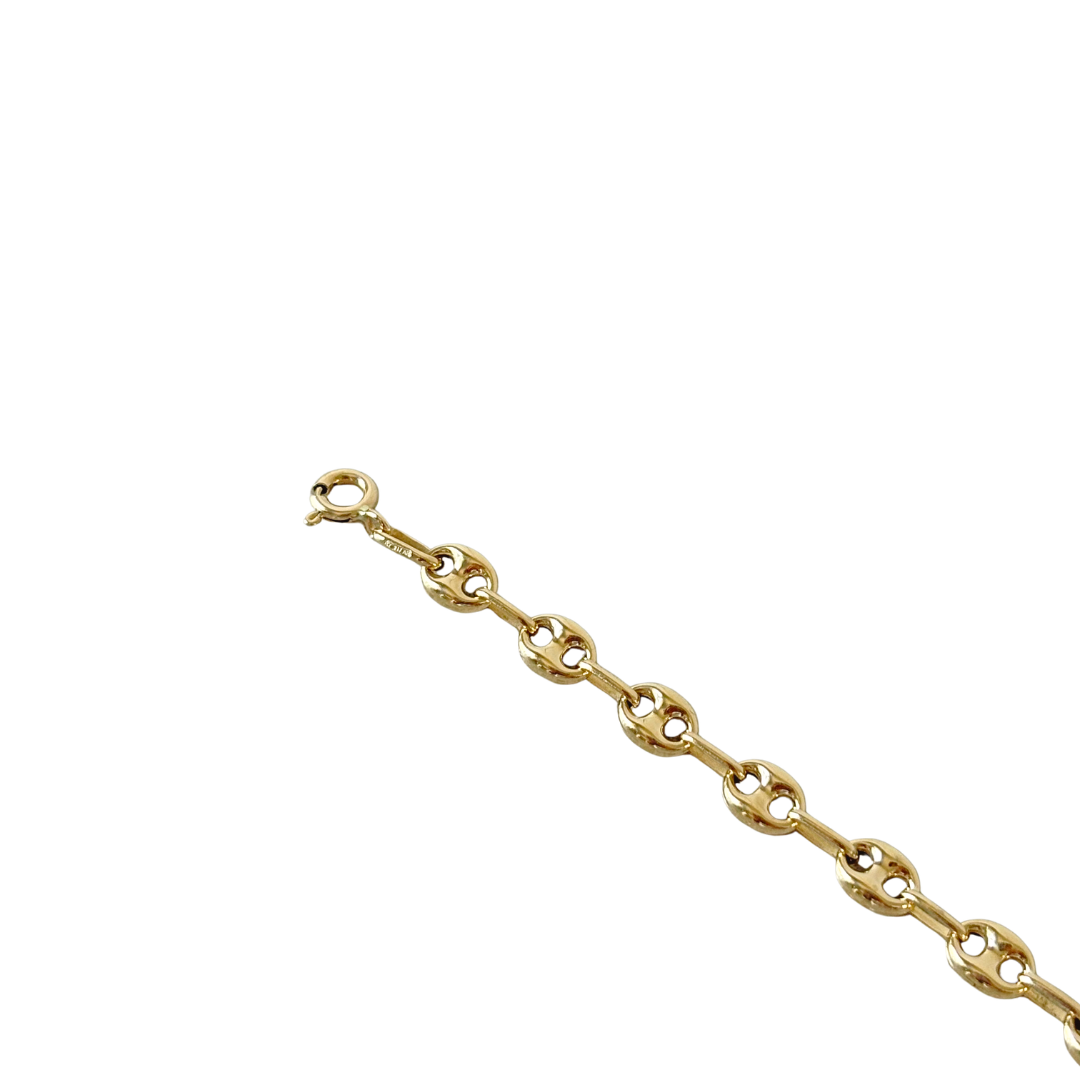 Bracelet Maille Grain de Café - Or Jaune 750