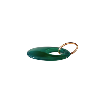 Pendentif Agathe Verte - Or Jaune 750