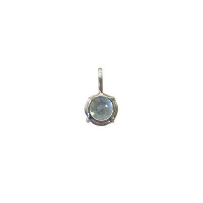 Pendentif Solitaire - Or Blanc 750 & Aigue-Marine