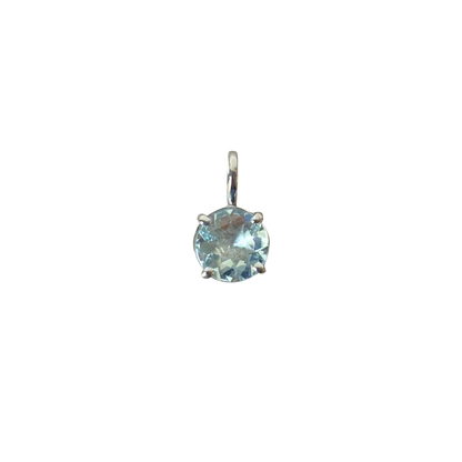 Pendentif Solitaire - Or Blanc 750 & Aigue-Marine