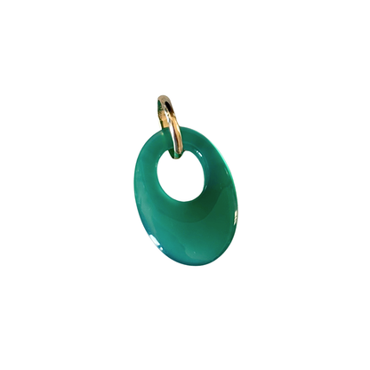 Pendentif Agathe Verte - Or Jaune 750