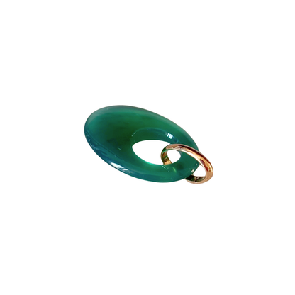 Pendentif Agathe Verte - Or Jaune 750