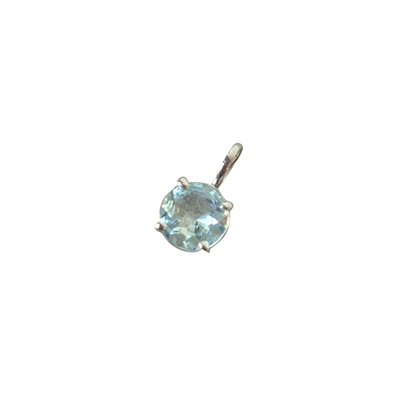 Pendentif Solitaire - Or Blanc 750 & Aigue-Marine
