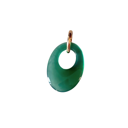 Pendentif Agathe Verte - Or Jaune 750