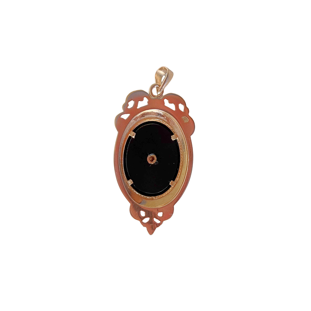 Pendentif Vintage - Or Jaune 750 Perle & Onyx