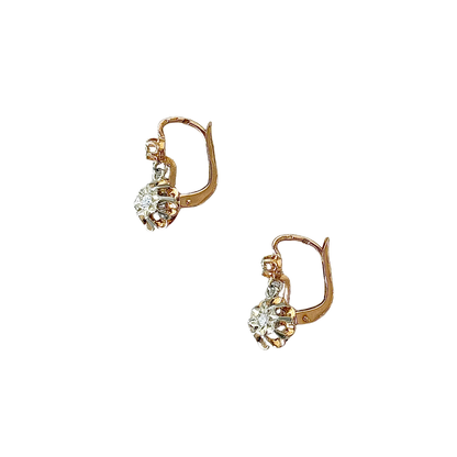 Boucles D'oreilles Vintage - Or Jaune 750 & Diamants