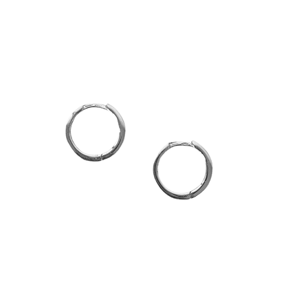 Boucles D'oreilles Créoles - Or Blanc 750 & Diamants