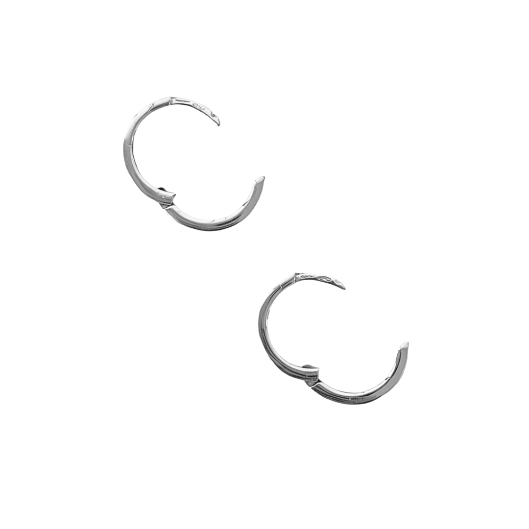 Boucles D'oreilles Créoles - Or Blanc 750 & Diamants