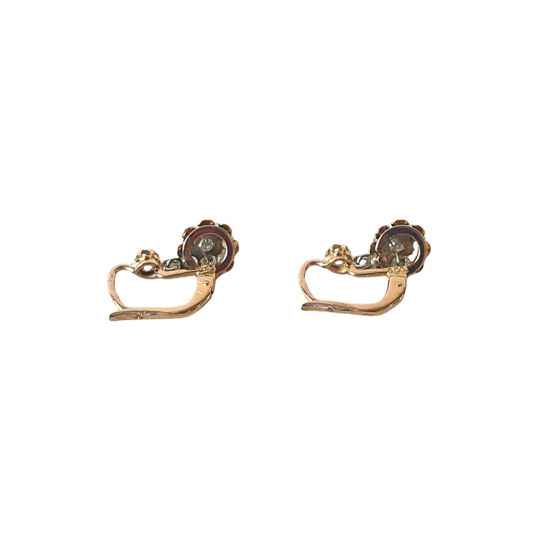 Boucles D'oreilles Vintage - Or Jaune 750 & Diamants