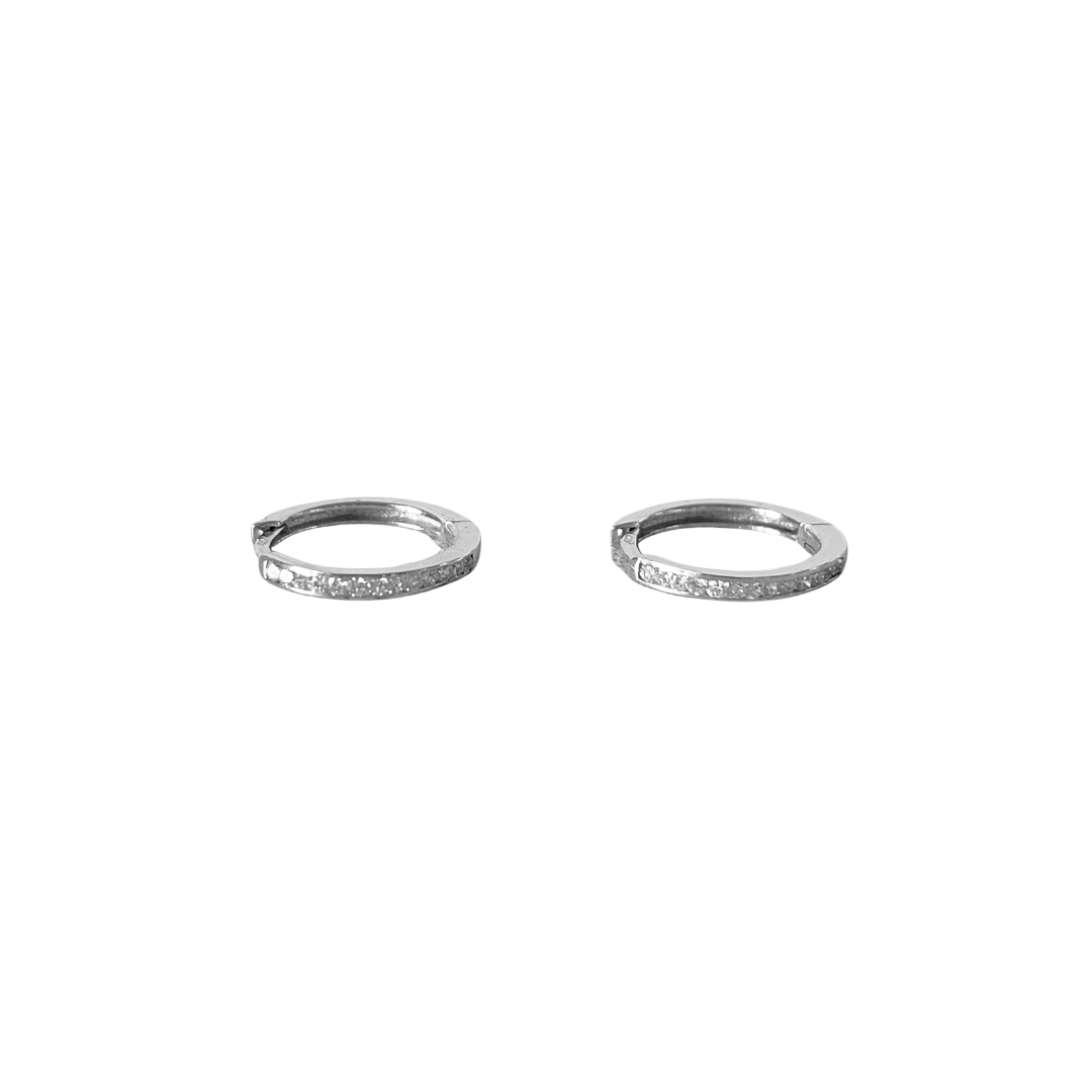 Boucles D'oreilles Créoles - Or Blanc 750 & Diamants