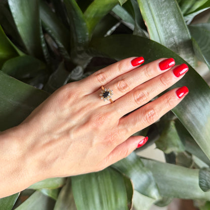 Bague Marguerite - Or Jaune 750 Saphir & Diamants