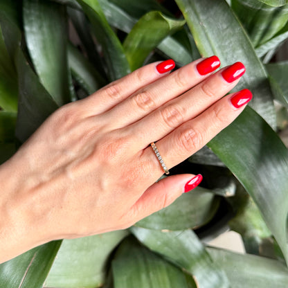 Bague Semi-Alliance - Or Jaune 750 & Diamants